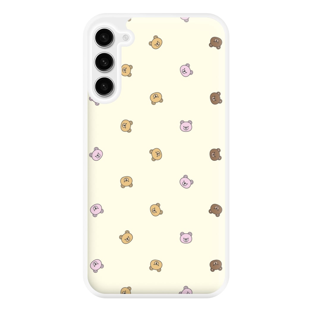 Miniature Teddy Bear Faces Pattern Phone Case for Galaxy S23FE