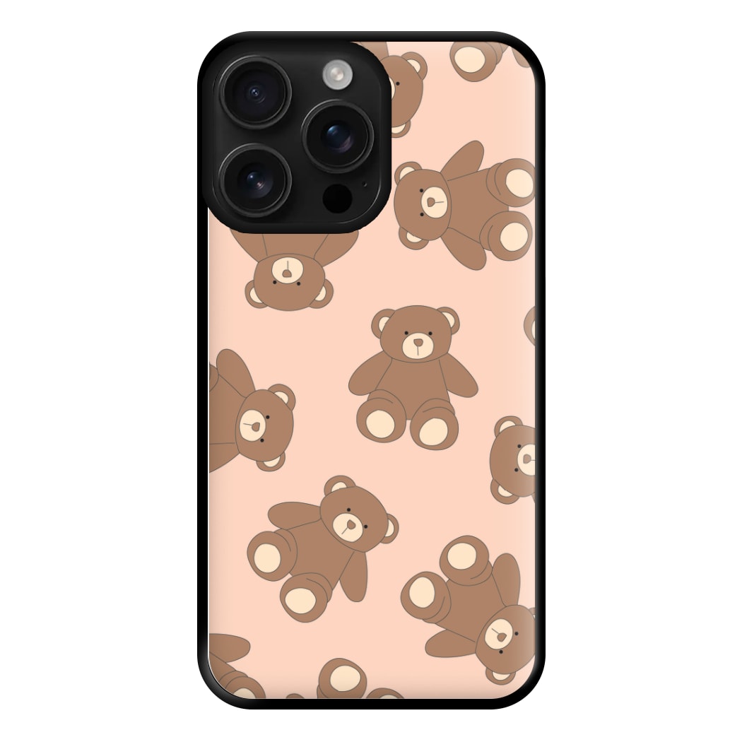 Cartoon Brown Bear Pattern Phone Case for iPhone 16 Pro Max