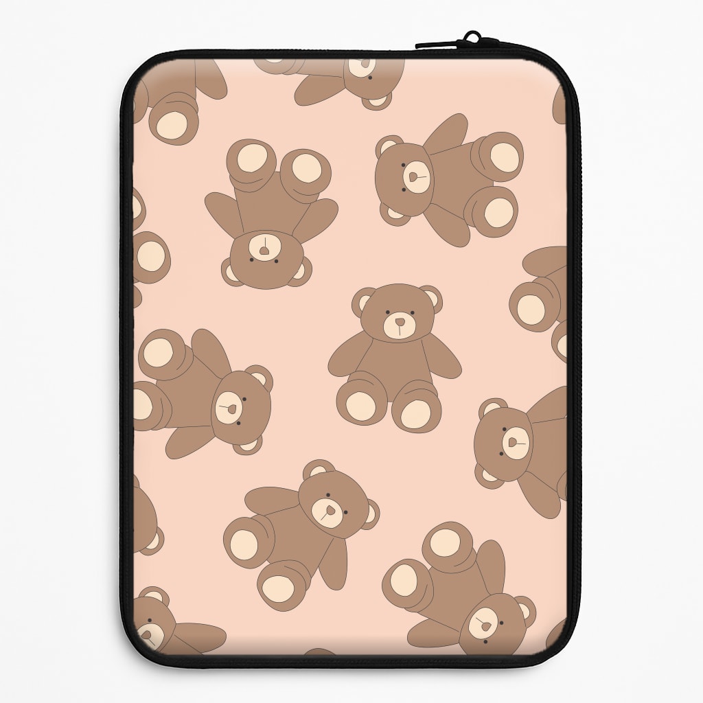 Cartoon Brown Bear Pattern Laptop Sleeve
