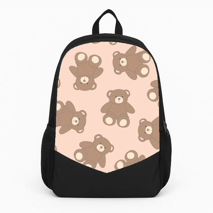 Cartoon Brown Bear Pattern Large Backpack