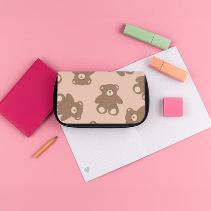 Cartoon Brown Bear Pattern Pencil Case