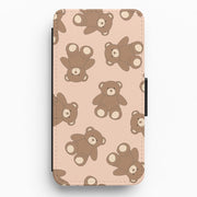 Cartoon Brown Bear Pattern Flip / Wallet Phone Case 1