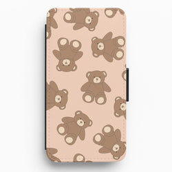 Cartoon Brown Bear Pattern Flip / Wallet Phone Case