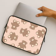Cartoon Brown Bear Pattern Laptop Sleeve 2