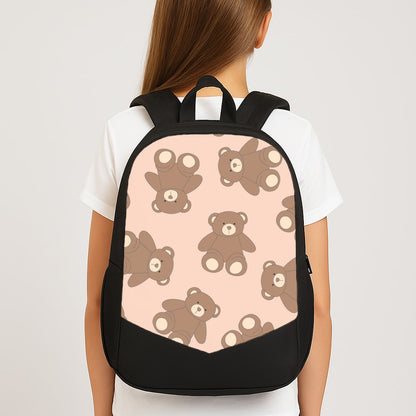 Cartoon Brown Bear Pattern Large School Bag