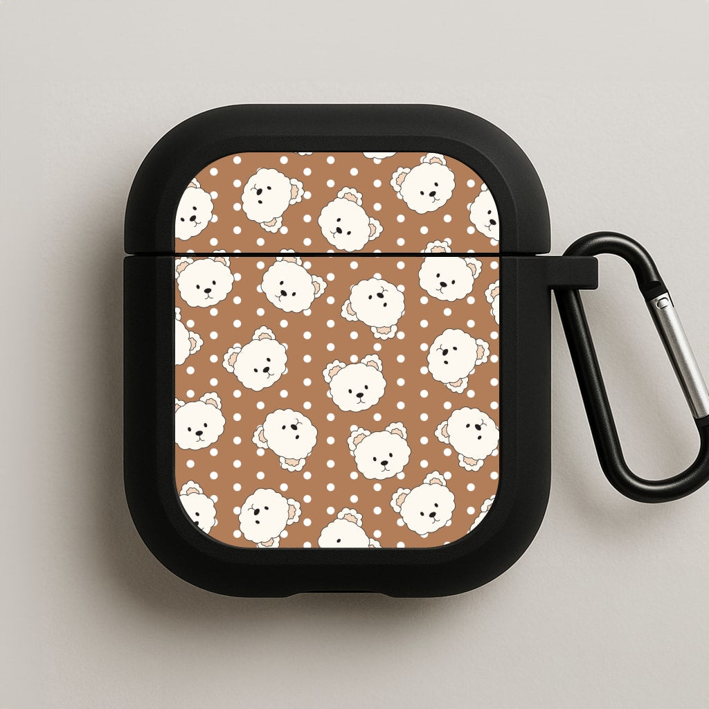 Cream Teddy Bears And Dots Pattern 2 AirPods Case