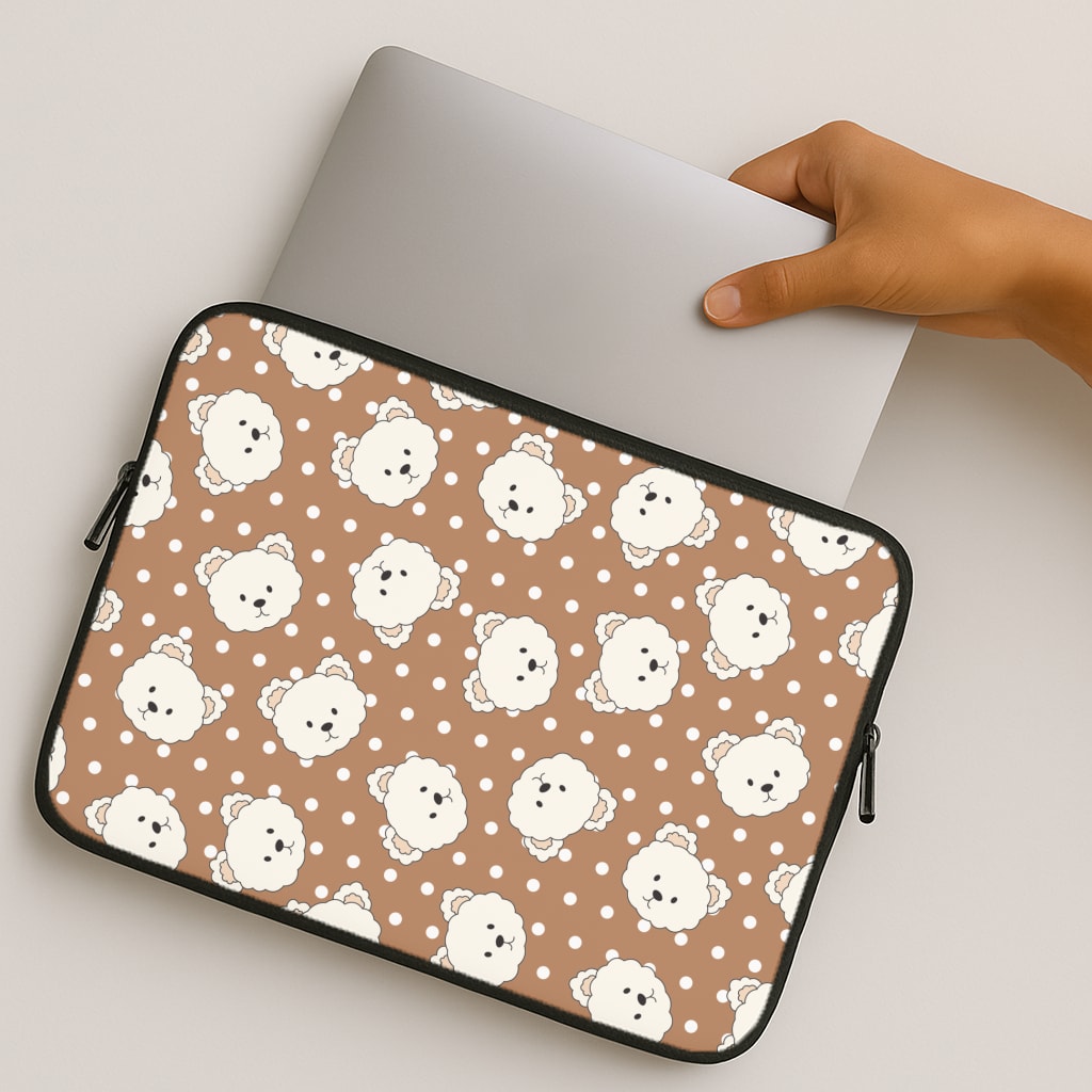 Cream Teddy Bears And Dots Pattern 2 MacBook Case