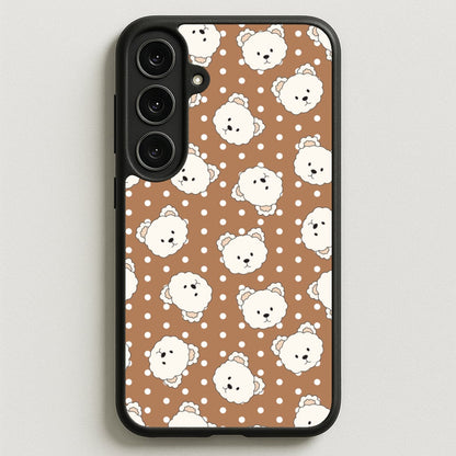 Cream Teddy Bears And Dots Pattern 2 Phone Case for Galaxy S25FE