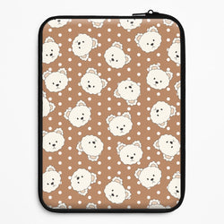 Cream Teddy Bears And Dots Pattern 2 Universal Laptop Sleeve