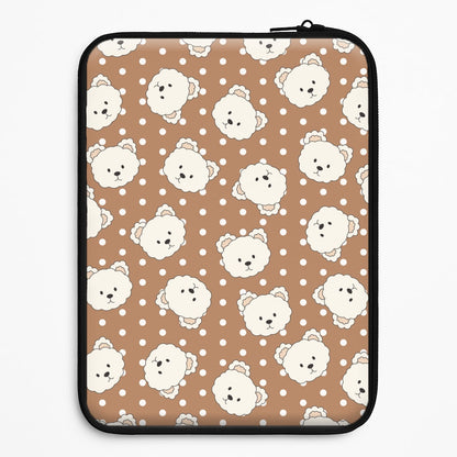 Cream Teddy Bears And Dots Pattern 2 Universal Laptop Sleeve