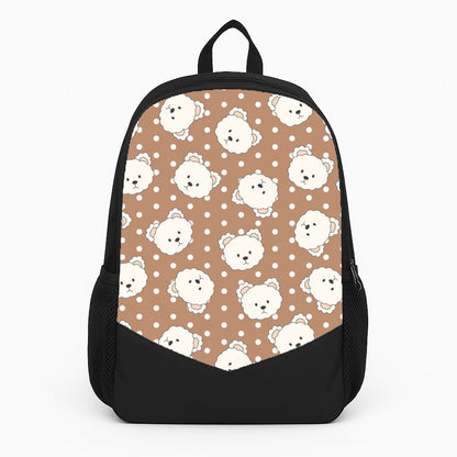 Cream Teddy Bears And Dots Pattern 2 Large Backpack