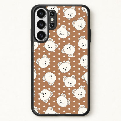 Cream Teddy Bears And Dots Pattern 2 Phone Case for Galaxy S26 Ultra