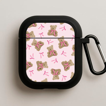 Coquette Teddy Bears And Bows Pattern AirPods Case