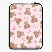 Coquette Teddy Bears And Bows Pattern Laptop Sleeve 2