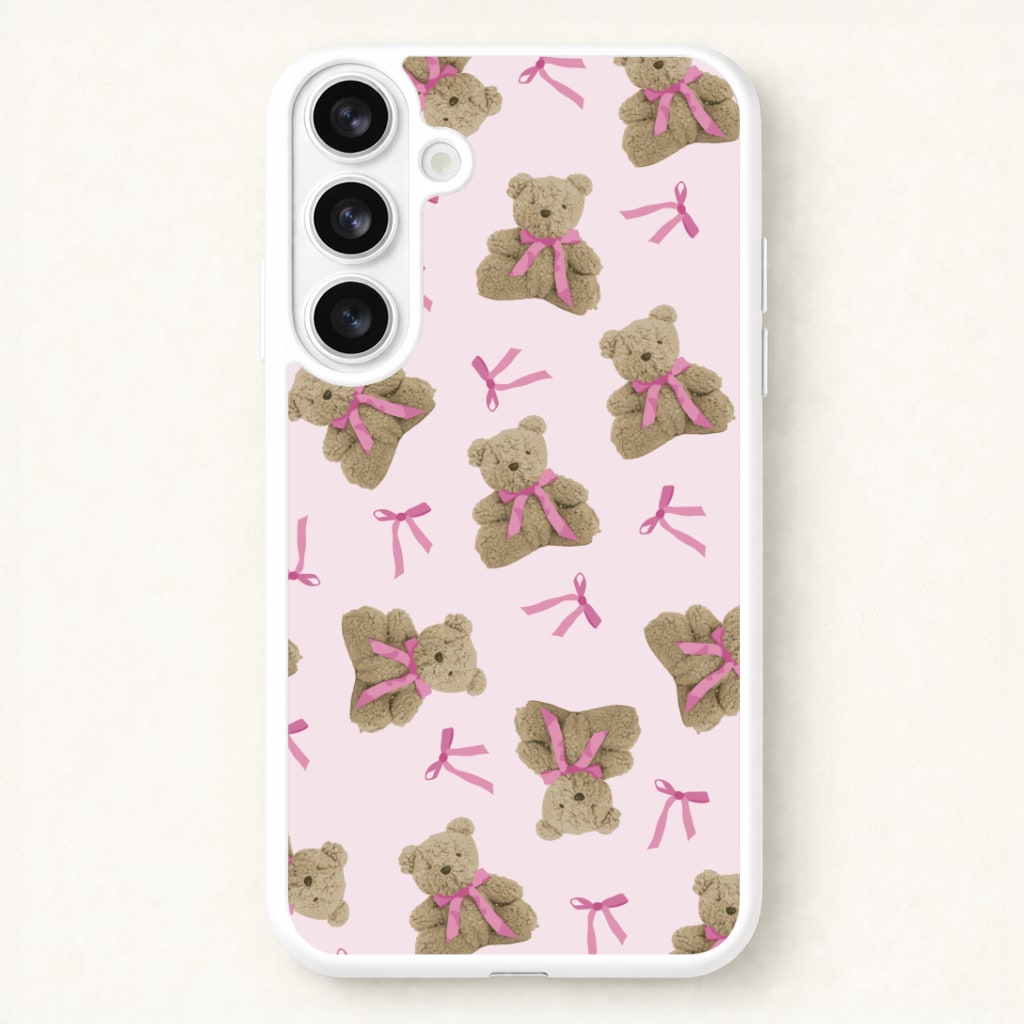 Coquette Teddy Bears And Bows Pattern Phone Case for Galaxy S26 Plus