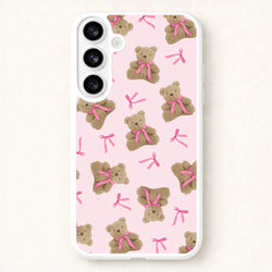 Coquette Teddy Bears And Bows Pattern Phone Case for Galaxy S26 Plus