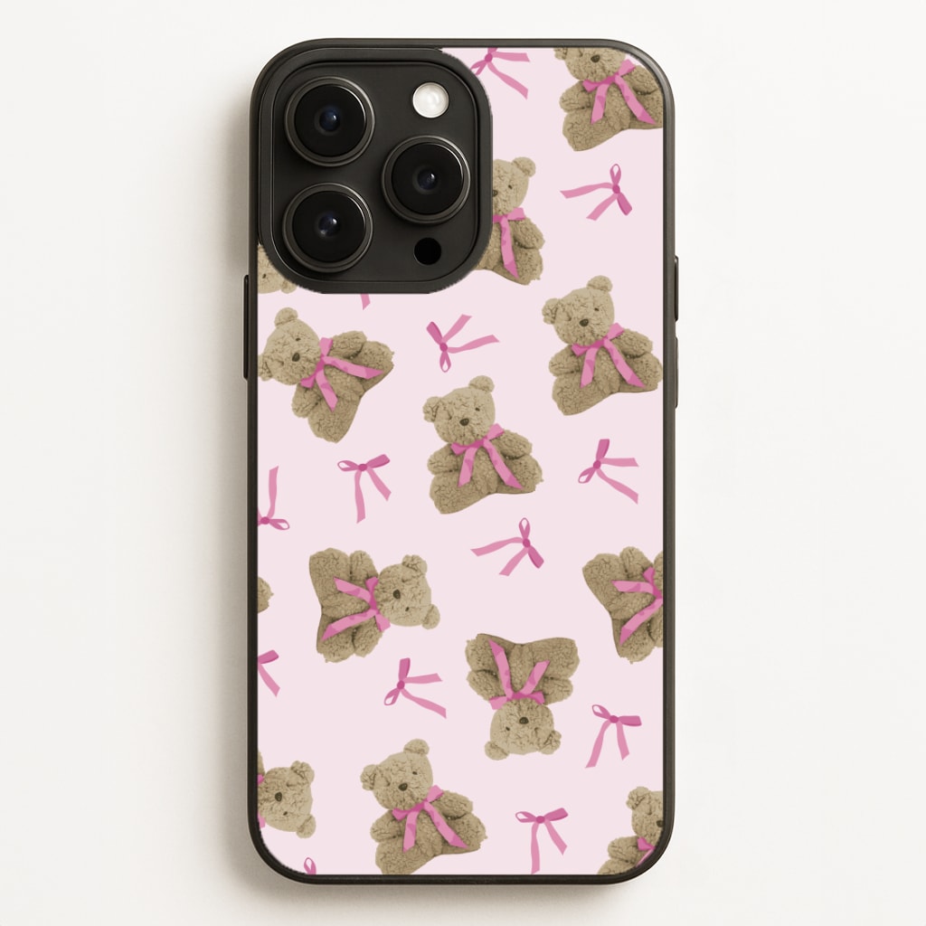 Coquette Teddy Bears And Bows Pattern Phone Case