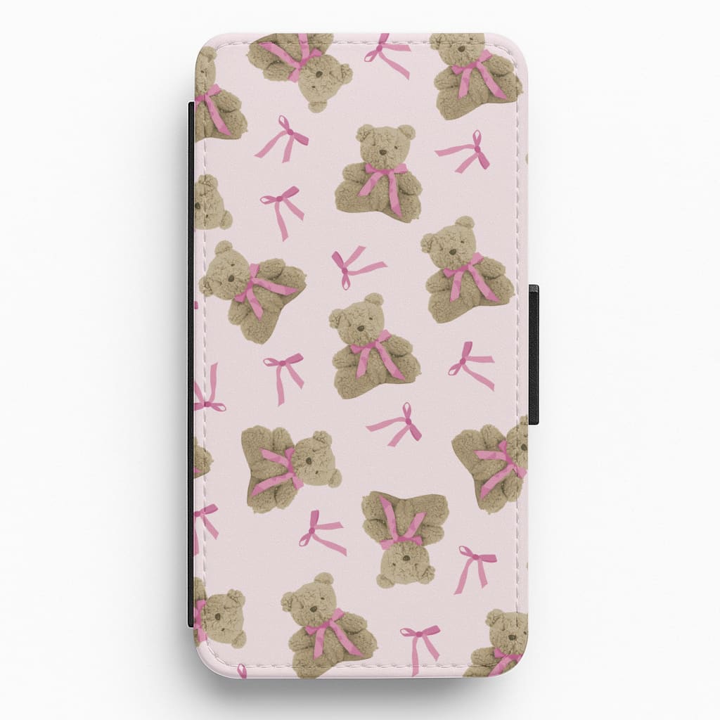 Coquette Teddy Bears And Bows Pattern Flip / Wallet Phone Case