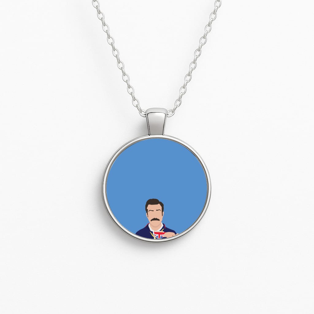 Ted Drinking Tea Circle Necklace