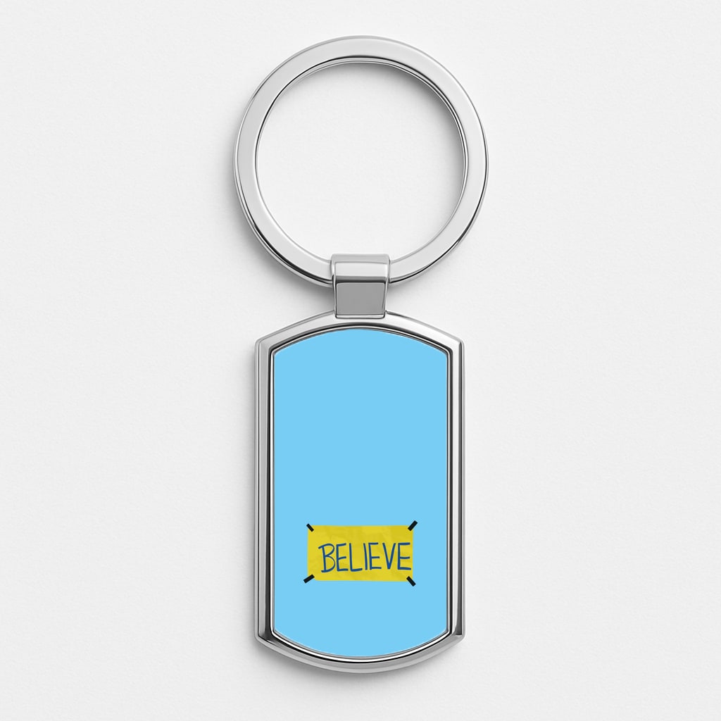 Believe Silver Keyring