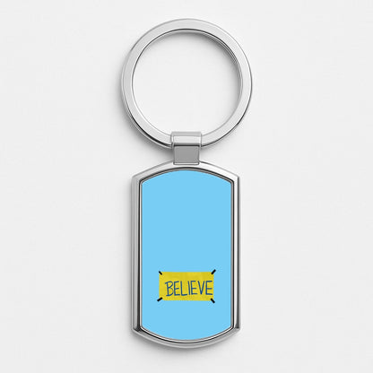 Believe Silver Keyring