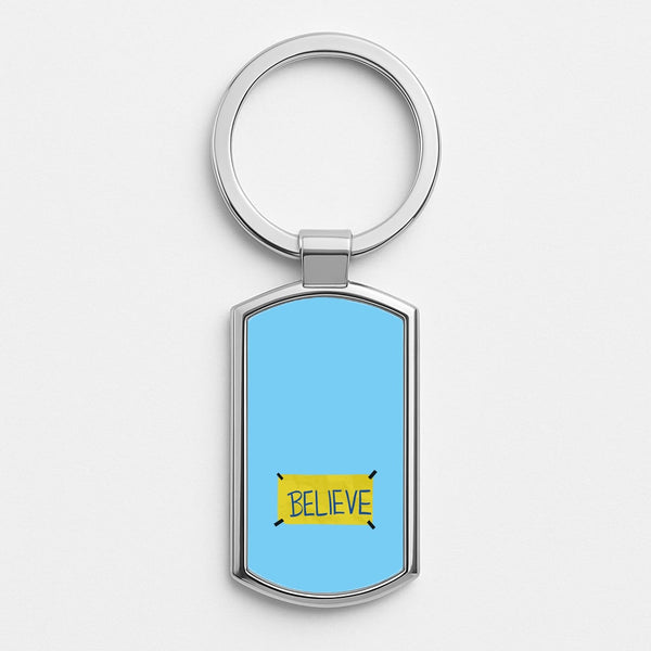Believe Silver Keyring