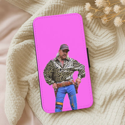 Tiger King Pose - Pink Tiger King Wallet Phone Case