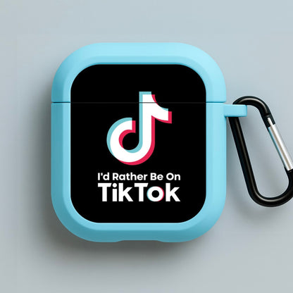 I'd Rather Be On TikTok Blue AirPods Case