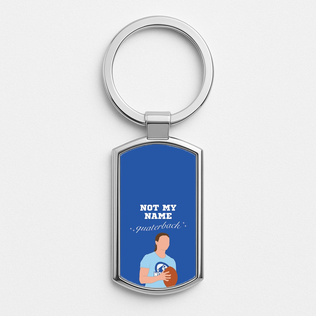 Not My Name Quaterback Silver Keyring