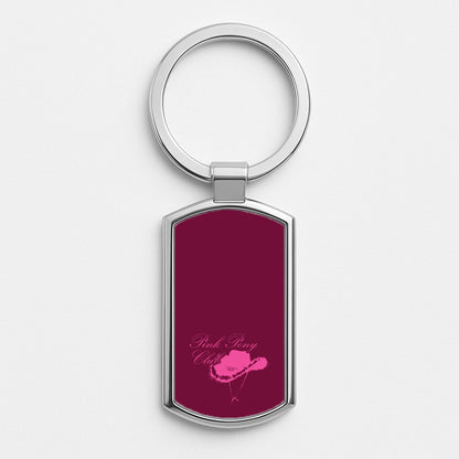 Pink Pony Club 1 Silver Keyring