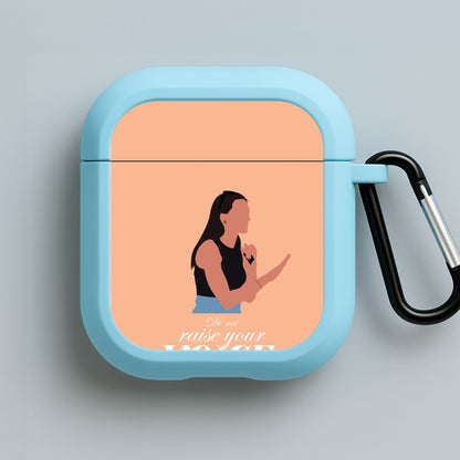 Don't Raise Your Voice At Me Blue AirPods Case