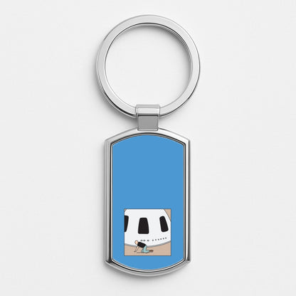 Jeff Falling Over Silver Keyring