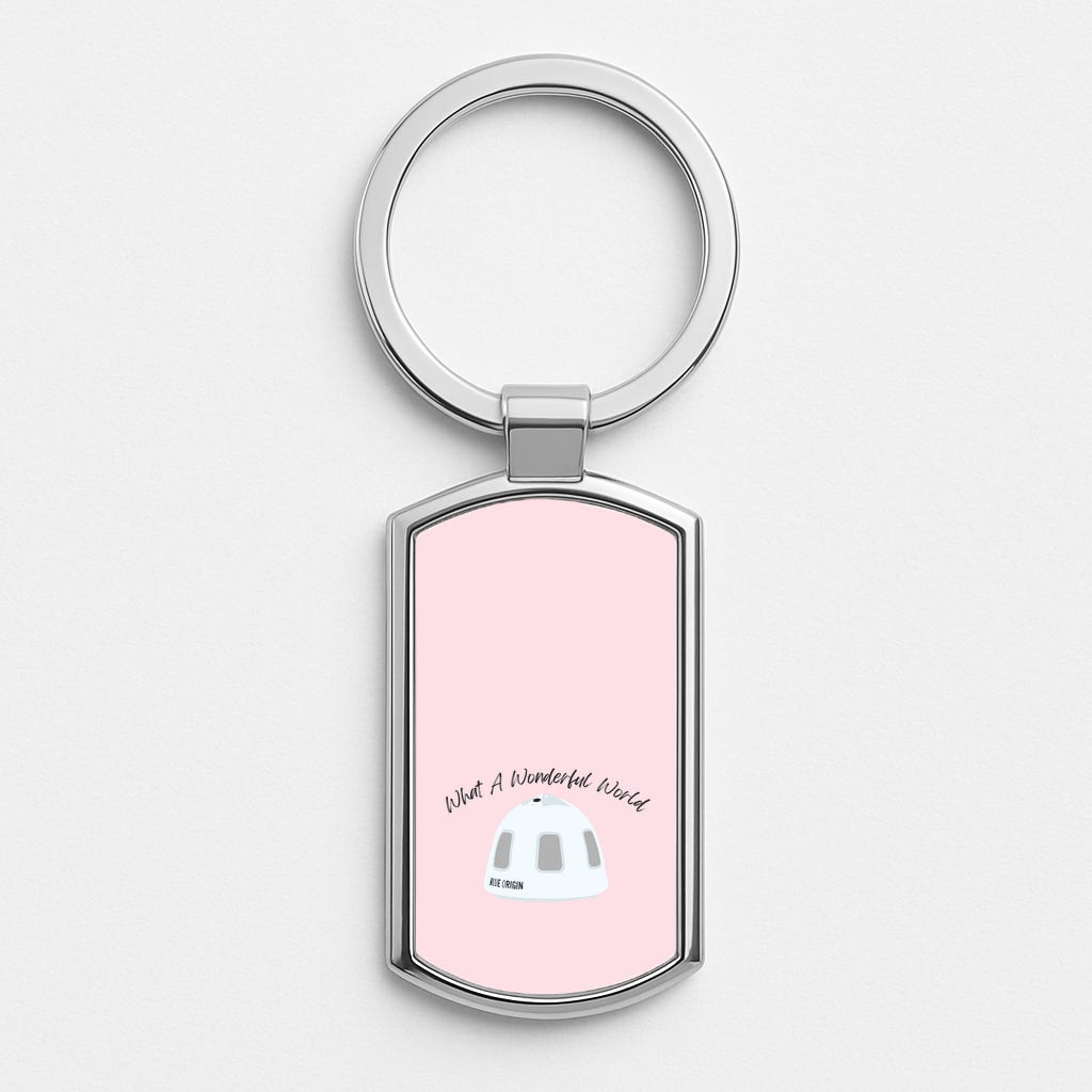 What A Wonderful World Space Launch Silver Keyring