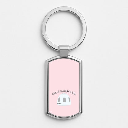 What A Wonderful World Space Launch Silver Keyring