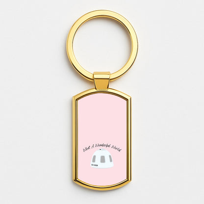 What A Wonderful World Space Launch Gold Keyring