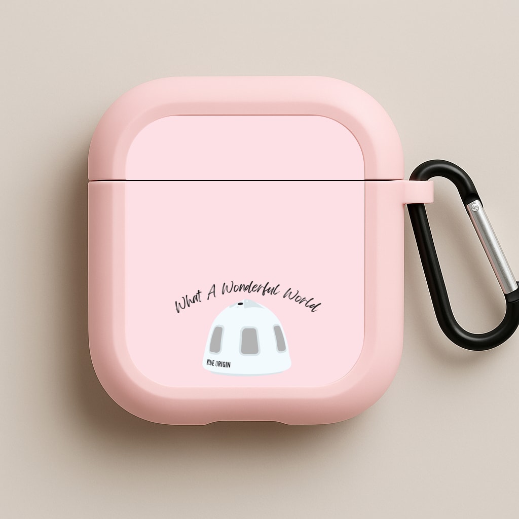 What A Wonderful World Space Launch Pink AirPods Case