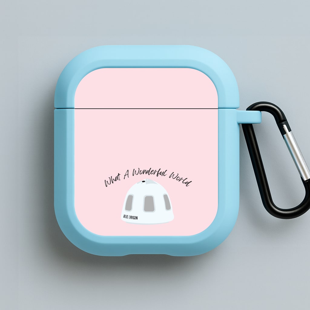 What A Wonderful World Space Launch Blue AirPods Case