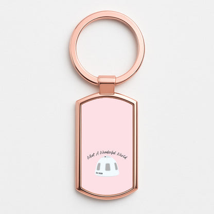 What A Wonderful World Space Launch Rose Gold Keyring