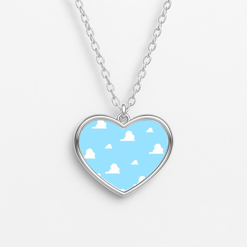 Andy's Bedroom Wallpaper Heart Necklace