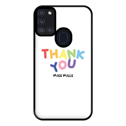 Thank You - Personalised Teachers Gift Phone Case for Galaxy A21s