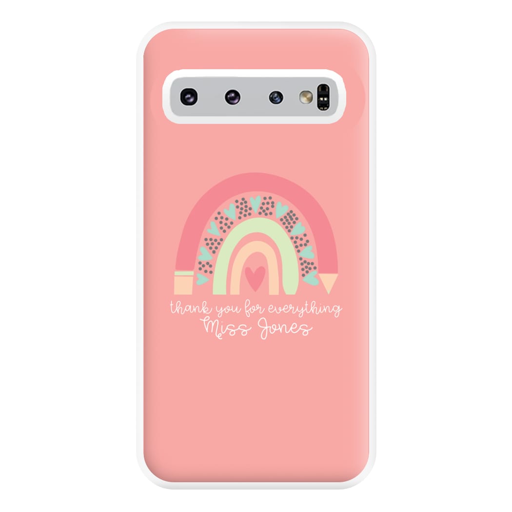 Thank You For Everything - Personalised Teachers Gift Phone Case for Galaxy S10 Plus