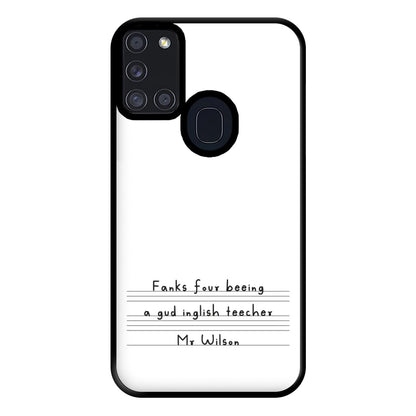 English Teacher - Personalised Teachers Gift Phone Case for Galaxy A21s