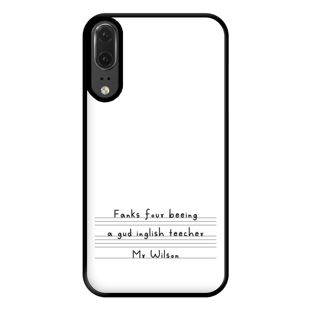 English Teacher - Personalised Teachers Gift Phone Case for Huawei P20