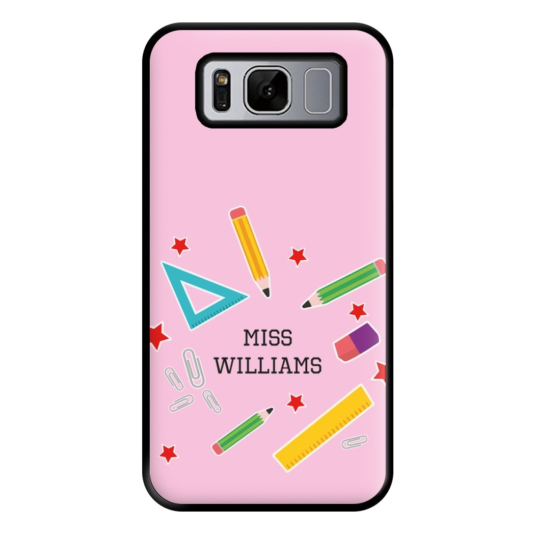 Stars And Stationery - Personalised Teachers Gift Phone Case for Galaxy S8 Plus