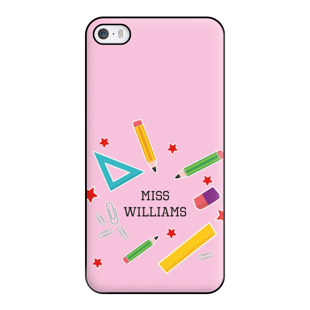 Stars And Stationery - Personalised Teachers Gift Phone Case for iPhone 5 / 5s / SE 2016