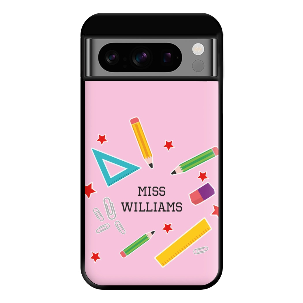 Stars And Stationery - Personalised Teachers Gift Phone Case for Google Pixel 8 Pro