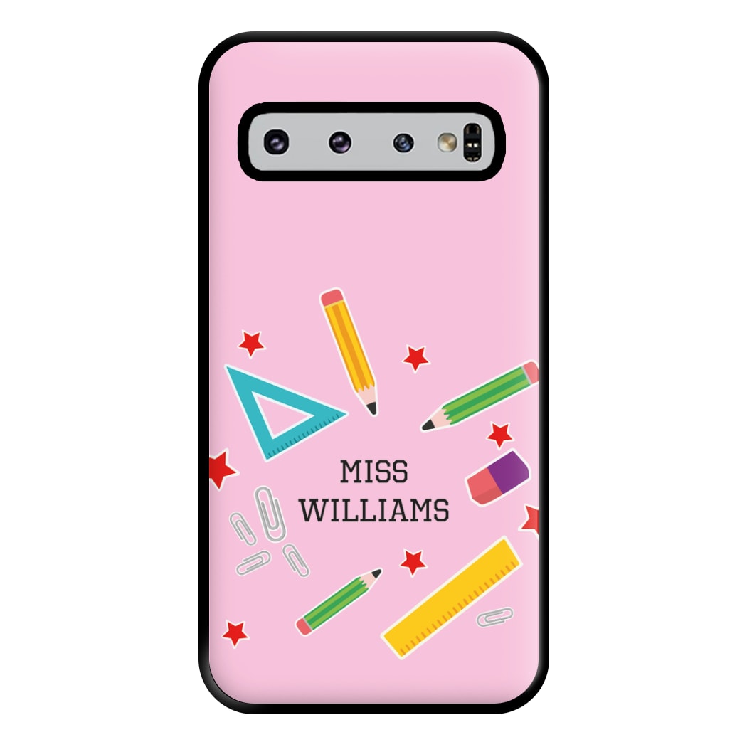 Stars And Stationery - Personalised Teachers Gift Phone Case for Galaxy S10 Plus