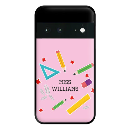 Stars And Stationery - Personalised Teachers Gift Phone Case for Google Pixel 6a