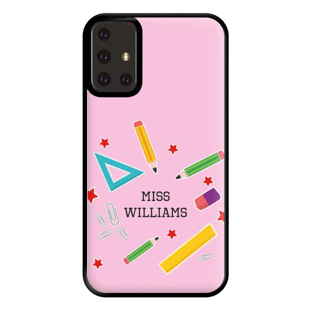 Stars And Stationery - Personalised Teachers Gift Phone Case for Galaxy A71