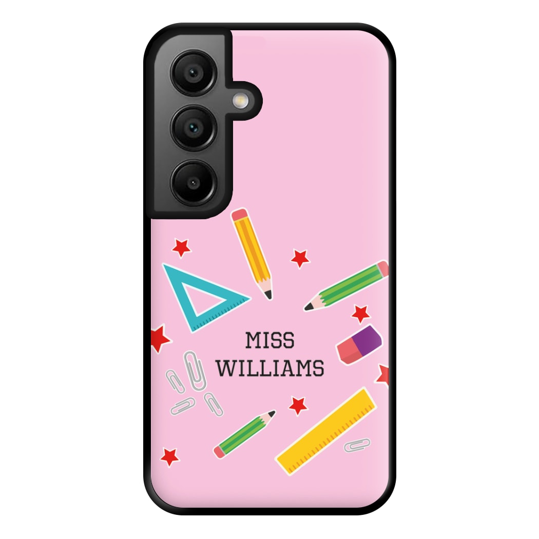 Stars And Stationery - Personalised Teachers Gift Phone Case for Google Pixel 8